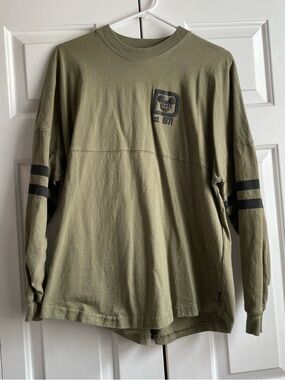 Olive Green Long-Sleeve Disney World Spirit Jersey Graphic Shirt